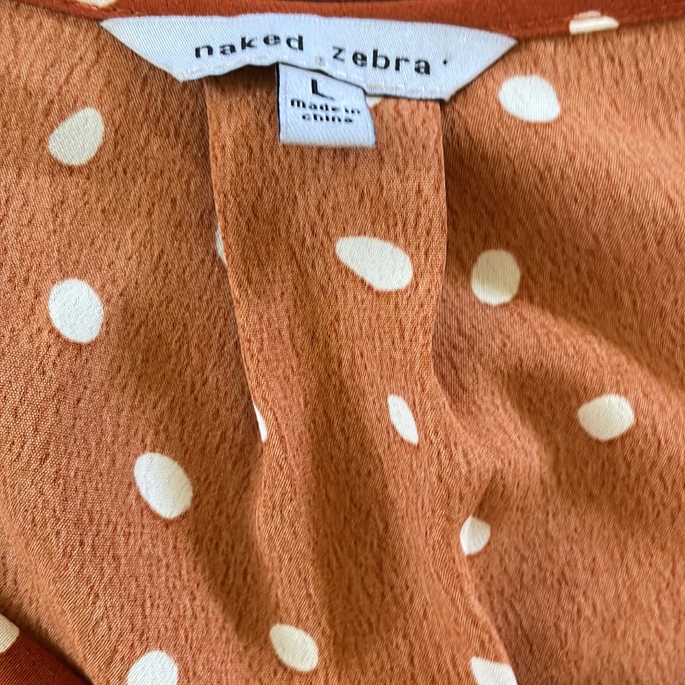 Naked Zebra Polka Dot Sleeveless VNeck Jumpsuit Size L - Picture 8 of 9
